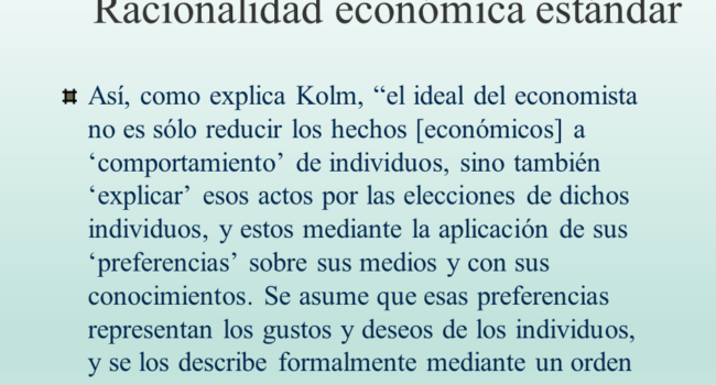 significado del comportamiento economico racional en finanzas